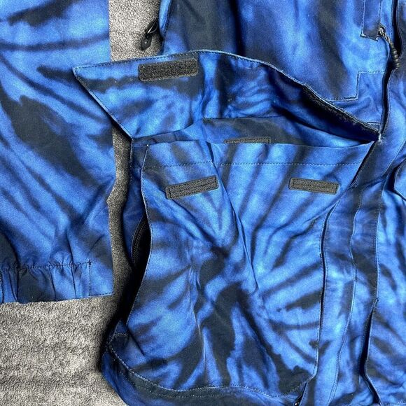 Volcom Fifty Fifty Men’s Small Blue Black Tie Dye Snowboarding Jacket Waterproof - Picture 6 of 12